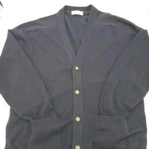 St.Michael Marks & Spencer 100% LambsWool Button Down Sweater Preppy Grandpa L